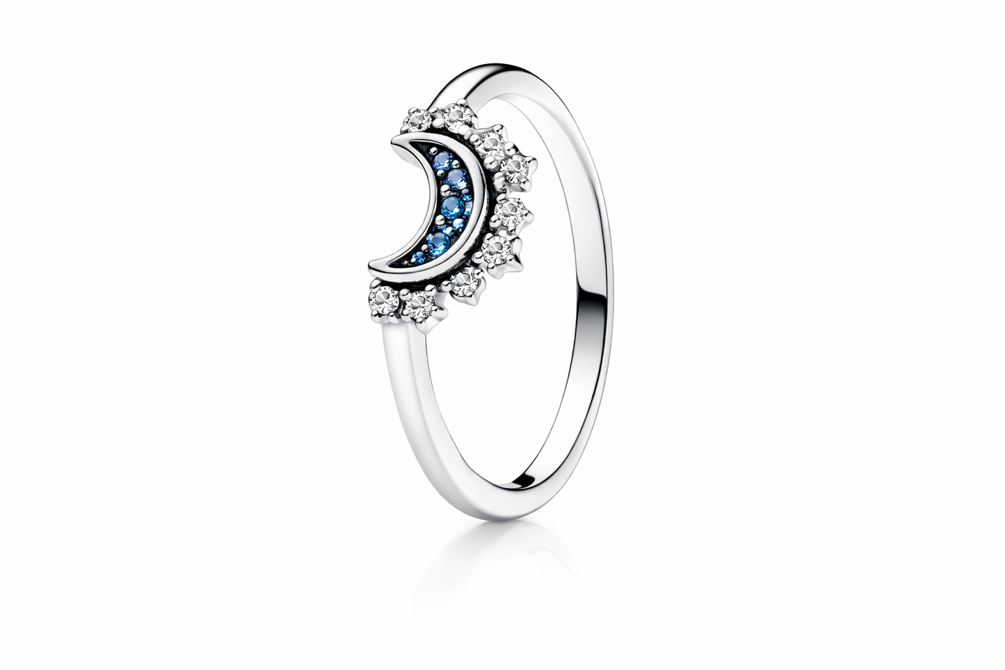 Pandora Anillo Luna Creciente con Zirconias | Diseño Místico, Elegante y Femenino