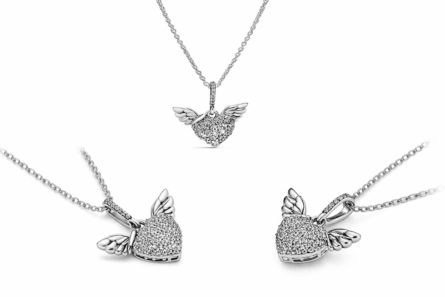 Pandora Collar Corazón Alado en Plata | Amor Libre y Elegancia que Vuela