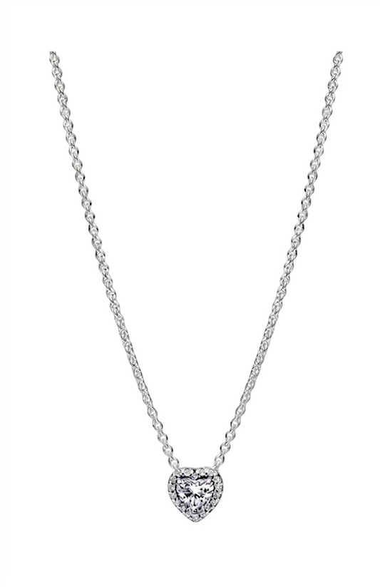 Pandora Collar Corazón Brillante – Plata de Ley | Amor y Brillo en una Joya Atemporal
