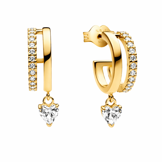 aretes de corazon con zirconias pandora