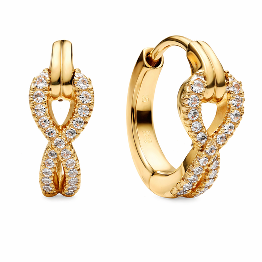 Pandora Aretes Infinito en Oro | Símbolo Eterno de Amor y Elegancia Femenina